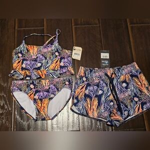 Girls SaltLife 2 piece bakini swimsuit and shorts 16 large brand new swim Salt